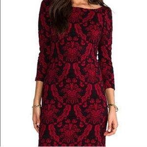 BB Dakota Red and Black Long Sleeve Dress